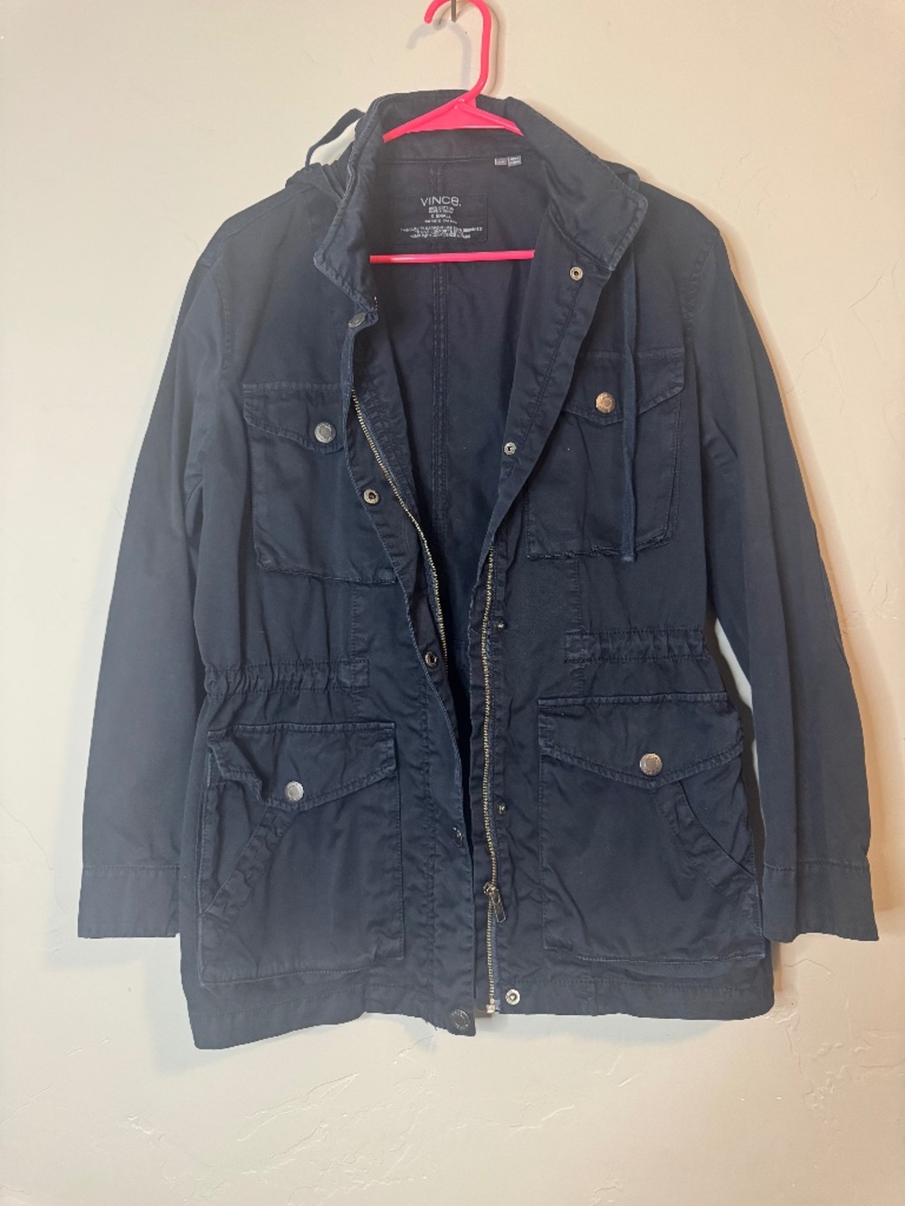Vince Women's Navy Blue Utility Jacket w/ Adjustable waist, size XS